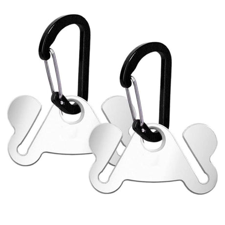 2PCS Metal Dog Poop Bag Holder Clips - Hands-Free Leash Attachment
