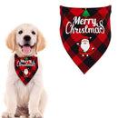 Christmas Pet Triangle Scarf Dog Bandana Pet Wearable Accessories Red Grid - Elk