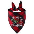Christmas Pet Triangle Scarf Dog Bandana Pet Wearable Accessories Red Grid - Elk