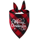 Christmas Pet Triangle Scarf Dog Bandana Pet Wearable Accessories Red Grid - Merry Christmas