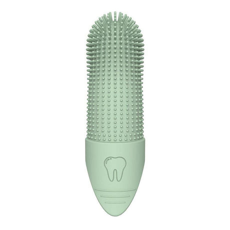 Silicone Pet Finger Toothbrush - Daily Teeth Cleaning for Cats and Dogs Green
