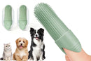 Silicone Pet Finger Toothbrush - Daily Teeth Cleaning for Cats and Dogs Green