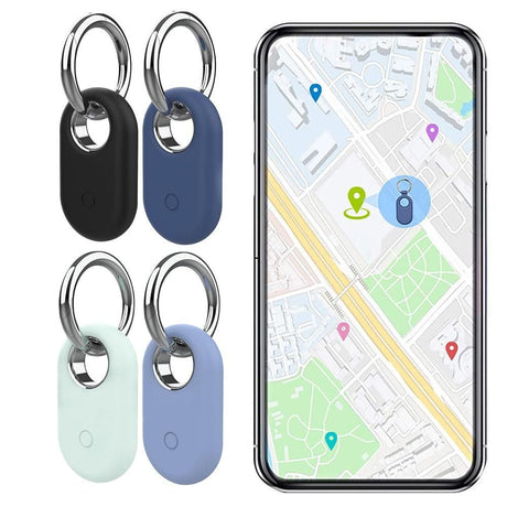 4Pcs Compatible with Samsung Galaxy SmartTag2 Silicone Case All-Round Protection Smarttag2 Holder with Keychain Style 3