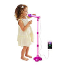 Karaoke Machine with 1 Mic Adjustable Stand Music Play Toy Pink