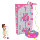 Karaoke Machine with 1 Mic Adjustable Stand Music Play Toy Pink
