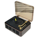Retro CD Music Player with Bluetooth and FM Radio Multifunctional Home Audio System Brown