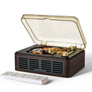 Retro CD Music Player with Bluetooth and FM Radio Multifunctional Home Audio System Brown