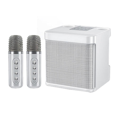 Portable Karaoke Machine with 2 Wireless Microphones Portable Bluetooth Speaker for Family Party Singing Black
