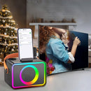 Mini Karaoke Machine Portable Bluetooth Speaker with 2 Wireless Mic