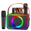 Mini Karaoke Machine Portable Bluetooth Speaker with 2 Wireless Mic