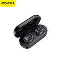 AWEI T13 Waterproof Wireless Bluetooth-compatible In-Ear Earphone Headphone with Charge Box-Black