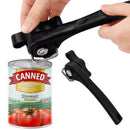 Handheld Smooth Edge Can Opener Ergonomic Manual Secure Cutting Can Opener for Kitchen Restaurant Black