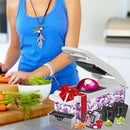 Vegetable Chopper with Container for Salad Prep White