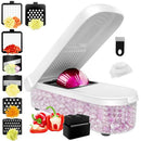 Vegetable Chopper with Container for Salad Prep White