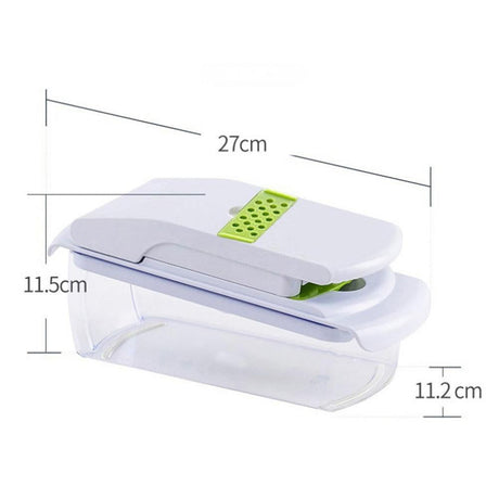 Vegetable Chopper with Container for Salad Prep Green