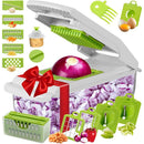 Vegetable Chopper with Container for Salad Prep Green
