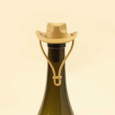 Western Cowboy Hat Silicone Wine Bottle Stopper Champagne Sealer Yellow