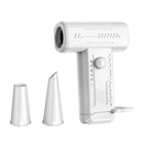 2-in-1 Electric Air Duster 130000 RPM Mini Blower with LED Light for Camping Home Car White