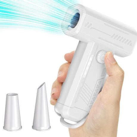 2-in-1 Electric Air Duster 130000 RPM Mini Blower with LED Light for Camping Home Car Black