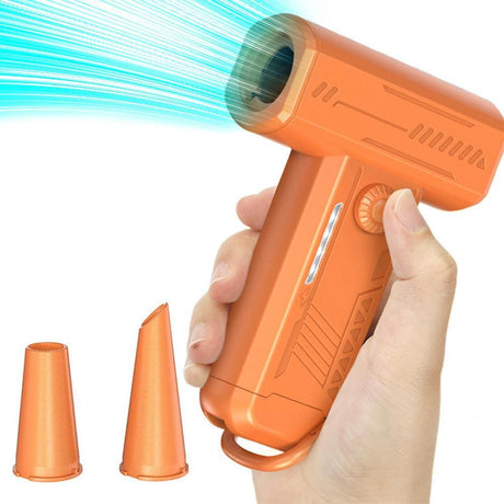 2-in-1 Electric Air Duster 130000 RPM Mini Blower with LED Light for Camping Home Car Black