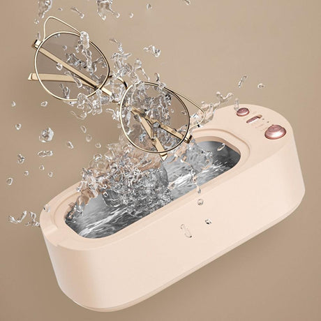 45KHz Ultrasonic Jewelry Cleaning Machine for Jewelry Eyeglasses Rings Pink