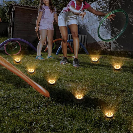10Pcs Mini Solar Ground Lights Outdoor Pathway Decorative Lights for Yard Garden Decor Warm Light