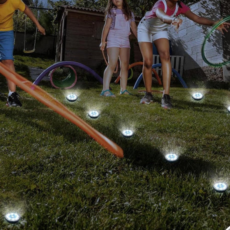 10Pcs Mini Solar Ground Lights Outdoor Pathway Decorative Lights for Yard Garden Decor White Light