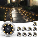 10Pcs Mini Solar Ground Lights Outdoor Pathway Decorative Lights for Yard Garden Decor White Light