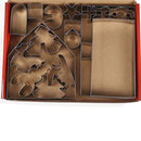 18PCS Stainless Steel Christmas Cookie Cutter Set with 3D Gingerbread House Shapes