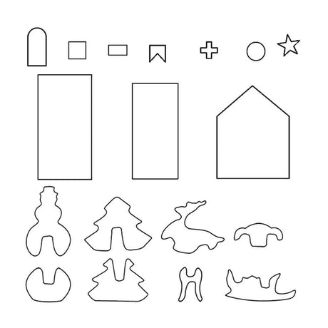 18PCS Stainless Steel Christmas Cookie Cutter Set with 3D Gingerbread House Shapes