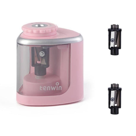 Electric Pencil Sharpener Automatic Fast Sharpener Battery Operated Pink