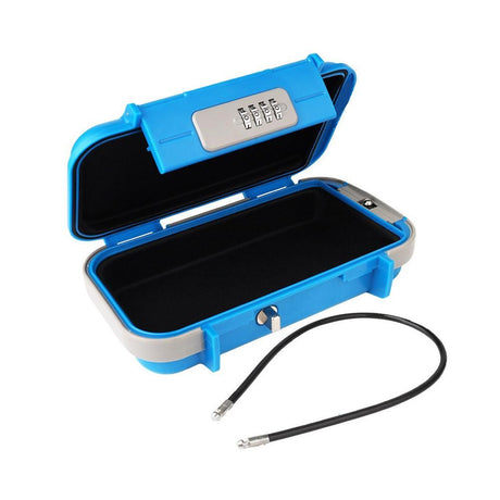 Portable Safe Box Combination Code Security Case LockBox with Removable Chain Blue