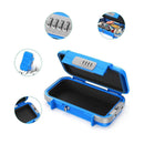 Portable Safe Box Combination Code Security Case LockBox with Removable Chain Blue