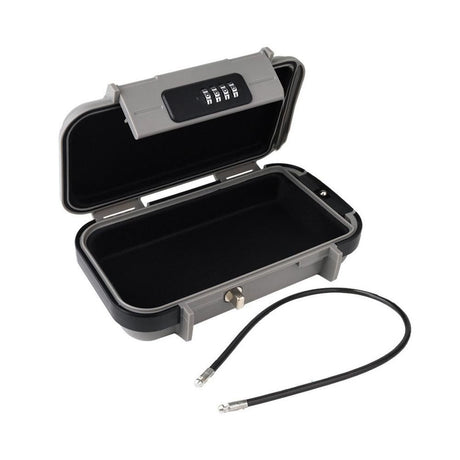 Portable Safe Box Combination Code Security Case LockBox with Removable Chain Gray