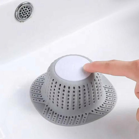 Silicone Bathtub Hair Catcher for Pop-Up and Standard Shower Drains
