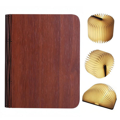 Foldable LED Book Lamp USB Rechargeable Creative Table Lamp Brown