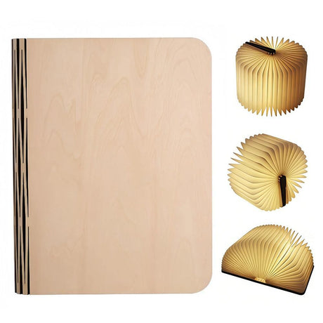 Foldable LED Book Lamp USB Rechargeable Creative Table Lamp Brown