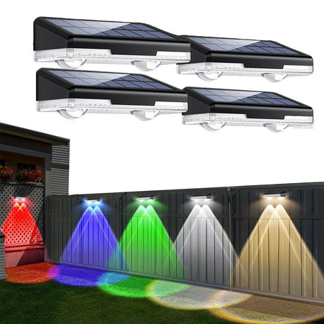 Outdoor Solar Wall Washer Light RGB Fence Lighting for Garden Deck