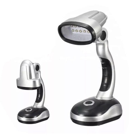 12 LEDs Desk Lamp Portable Battery Operated Reading USB Powered Work Table Light