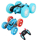 2.4 GHZ Remote Control Stunt Car 4WD Double Sided Rotating Crawler with Headlights Green