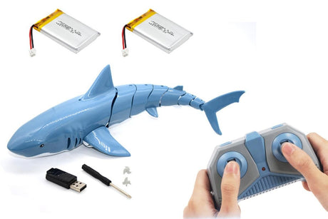 2.4G Remote Control Shark Toy RC Simulation Shark for Swimming Pool Blue