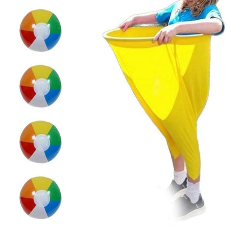 Granny Pants Yard Game Set with Giant Elastic Pants for Adult Outdoor Fun Magenta