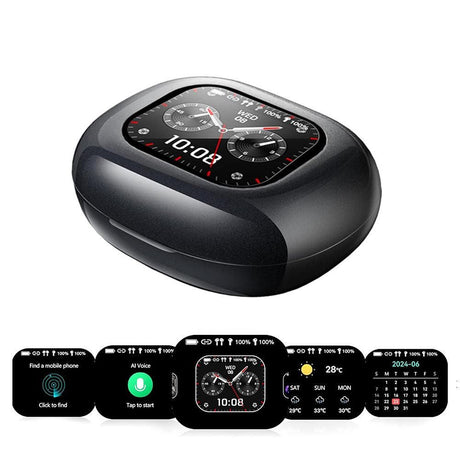 144-Language AI Translating Earbuds Bluetooth Open Ear Headphone Translation Device for Travel Business Learning Black