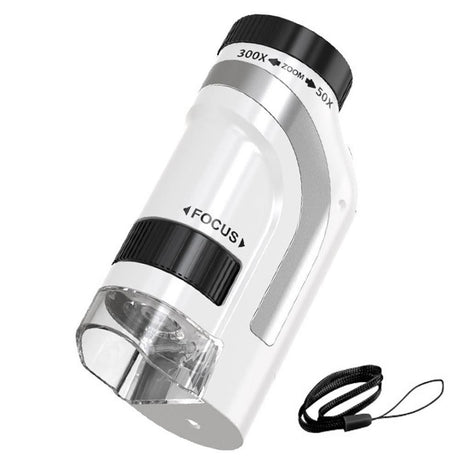50X-300X Handheld Microscope with LED Lights Portable Pocket Zoom Pink