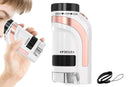 50X-300X Handheld Microscope with LED Lights Portable Pocket Zoom Pink