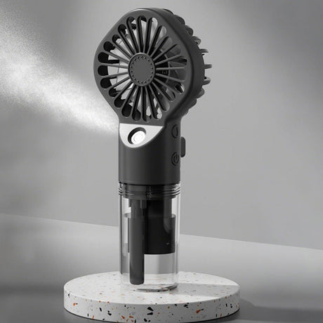 Handheld Misting Fan - Portable Rechargeable Spray Cooling Fan for Home & Office Black