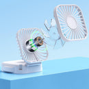 Mini Foldable Neck Hanging Fan Portable USB Rechargeable Personal Cooler White