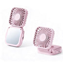 Mini Foldable Neck Hanging Fan Portable USB Rechargeable Personal Cooler Black