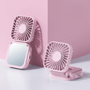 Mini Foldable Neck Hanging Fan Portable USB Rechargeable Personal Cooler Pink