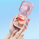 Mini Foldable Neck Hanging Fan Portable USB Rechargeable Personal Cooler Pink
